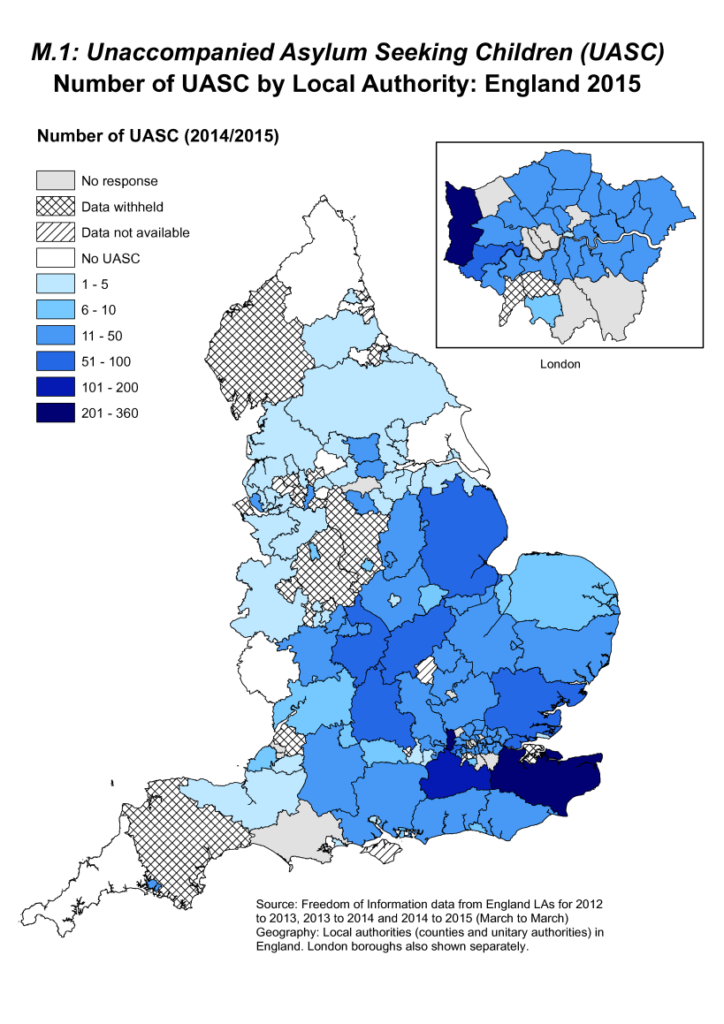 Number of UASC by LA