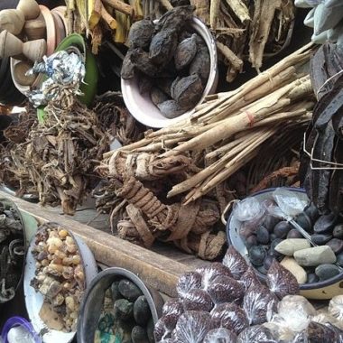 Traditional medicine market in West Africa. Photo by Bonnahjnr.