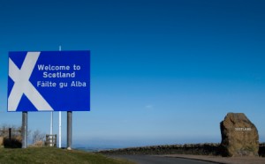 Scotland-welcome sign