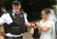 Arrest of woman believed to be taking part in a marriage of convenience Sham marriage