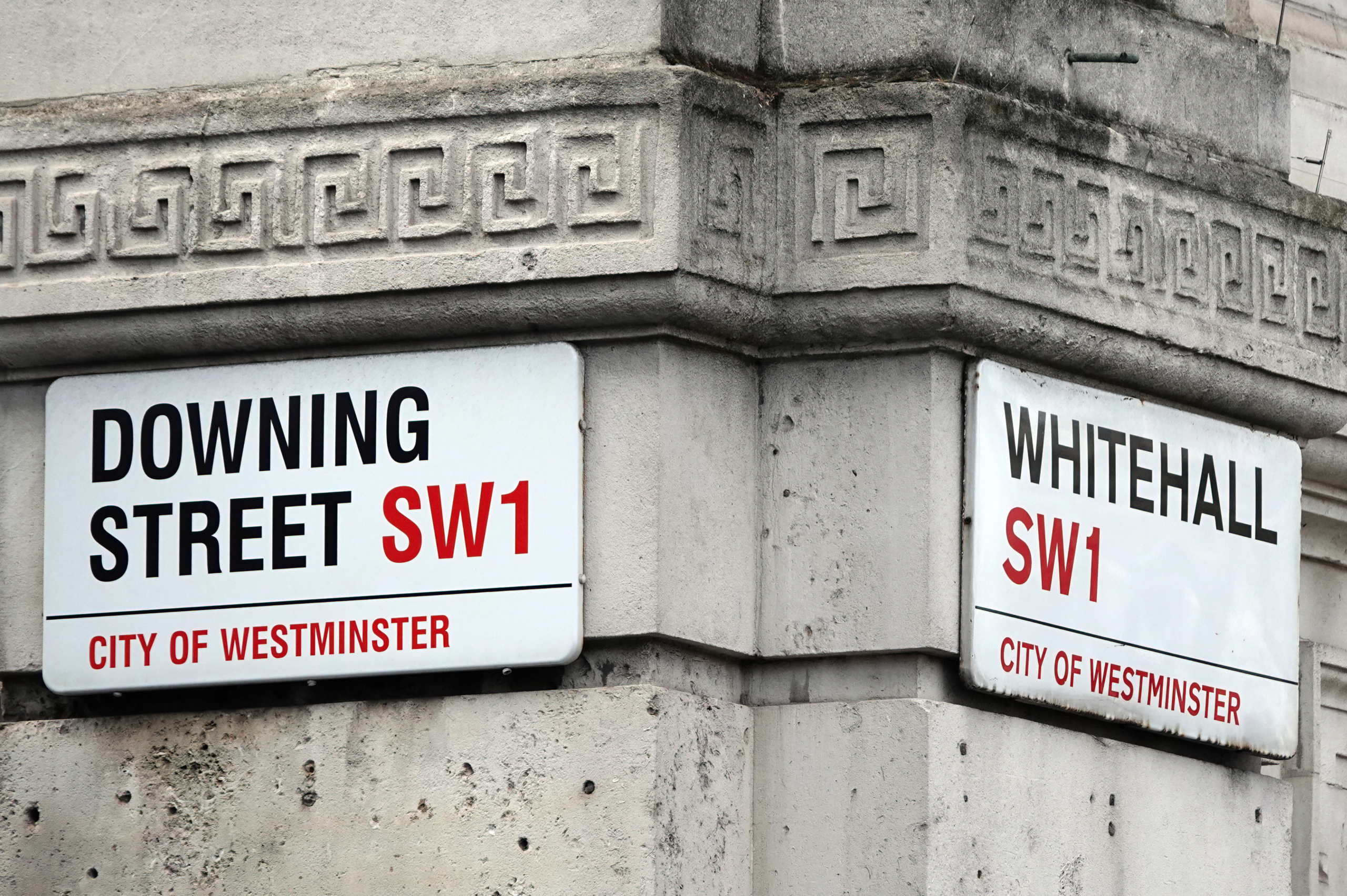 Downing Street and Whitehall street signs
