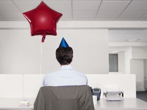Man Having Birthday at Work