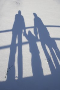 winter family shadow