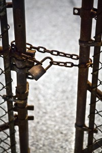 fence with lock