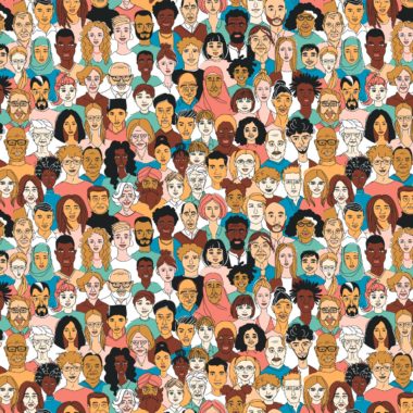 illustration of ethnically diverse group of people