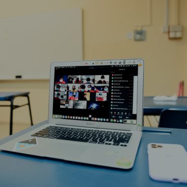 online class on a laptop