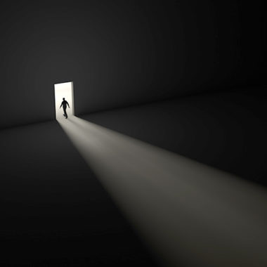 person finding a way out