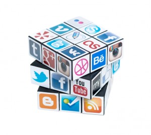 Rubick's Cube with social media logos
